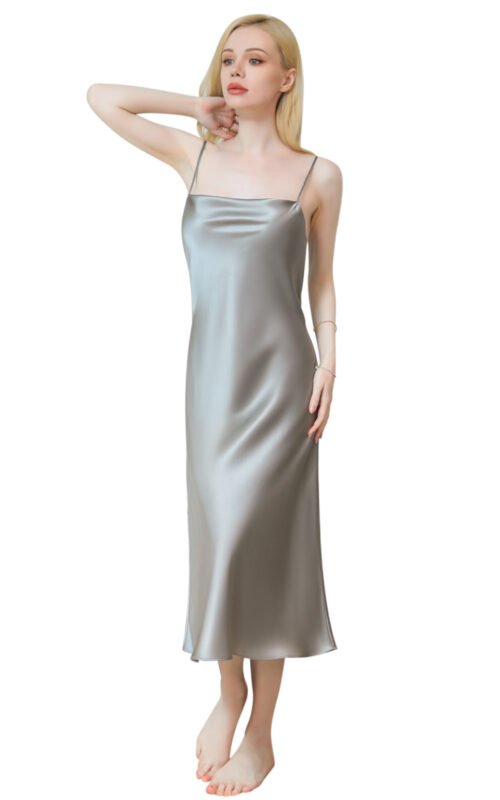 sexy-luxury-affordable-ladies-100-pure-mulberry-silk-slip-dress-midi-long-cowl-neck-strap-grey-canada